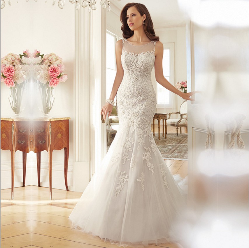 WD3037 lace Mermaid wedding  dress